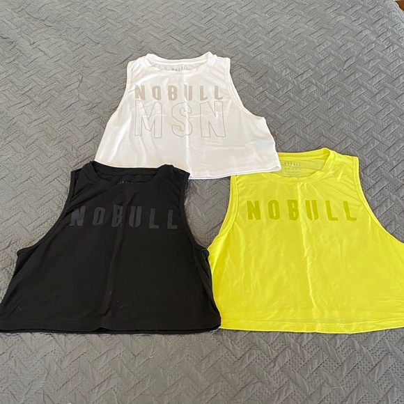 Bundle of NOBULL Women’s Crops - White, Black, Neon Yellow - Picture 1 of 7